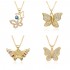 High-end style, unique personality, trapezonal color butterfly necklace, pendant, light luxury, retro collarbone chain, neck chain, best friend accessory