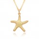 A new, personalized copper gold-plated ocean-style starfish slightly set pendant Bohemian-style women's necklace from Europe and America A new, personalized copper gold-plated ocean-style starfish slightly set pendant Bohemian-style women's necklace from Europe and America