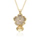 Wholesale of brass gold-plated zircon lotus pendants and exquisite flower jewelry necklaces from Europe and America in stock Wholesale of brass gold-plated zircon lotus pendants and exquisite flower jewelry necklaces from Europe and America in stock