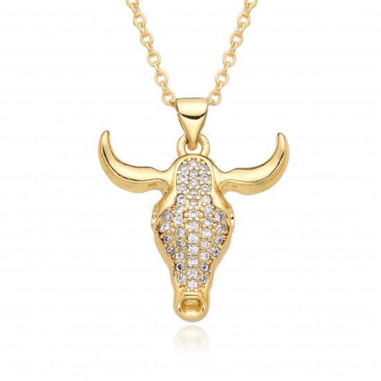 New European and American products in the ins style are selling well on Amazon, featuring fashionable and unique 18k pendant necklaces with bull heads and bulls for women New European and American products in the ins style are selling well on Amazon, featuring fashionable and unique 18k pendant necklaces with bull heads and bulls for women