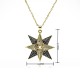 Cross-border copper-plated 18k real gold slightly inlaid light luxury zircon pendant, versatile necklace, personalized octagonal star trend collarbone chain Cross-border copper-plated 18k real gold slightly inlaid light luxury zircon pendant, versatile necklace, personalized octagonal star trend collarbone chain